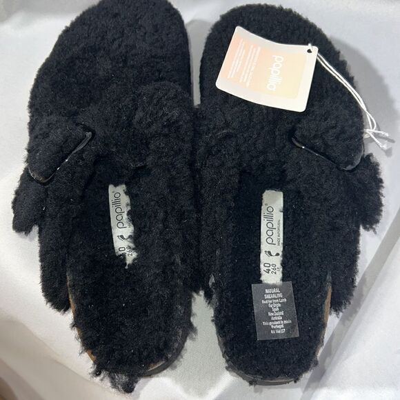 BIRKENSTOCK BOSTON SHEARLING IN TEDDY BLACK NWT - Picture 8 of 9